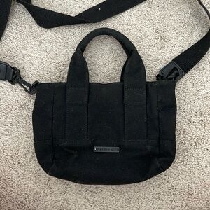 Madden Girl Black Canvas Crossbody Bag